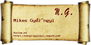 Mikes Gyöngyi névjegykártya